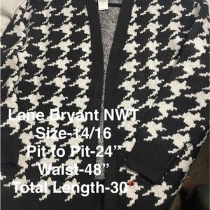 Lane Bryant Monochrome Houndstooth Cardigan